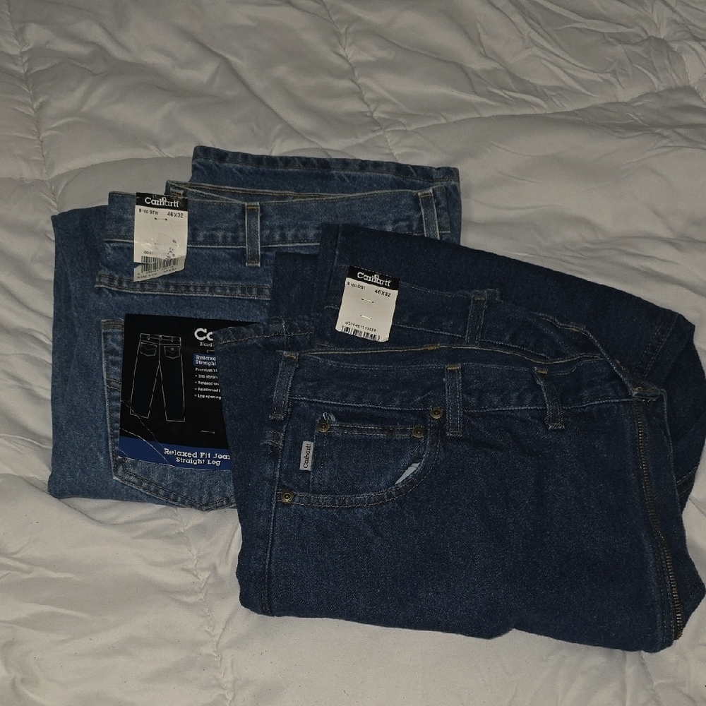 Carhartt Dark and Light Blue Denim Pants